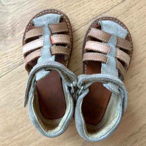 Beige and Pink leather sandals for toddlers - Picture 4 of 5